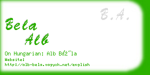 bela alb business card